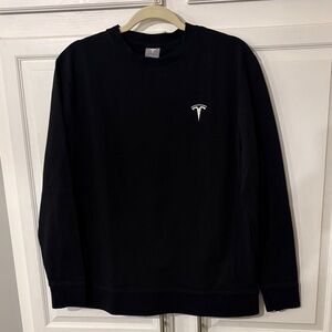 Tesla Black Cotton Blend Pullover Sz MD